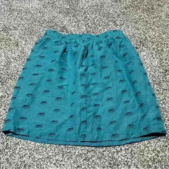 Loft Outlet Skirt Womens Petite Sp Green Mid Length Linen Blend Bottom - Picture 8 of 8